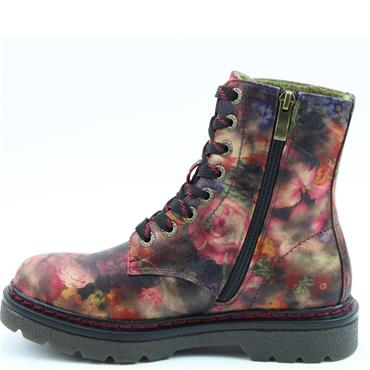 HEAVENLY FEET WOMENS ZIP LACE ANKLE BOOT - ROSE PEONY